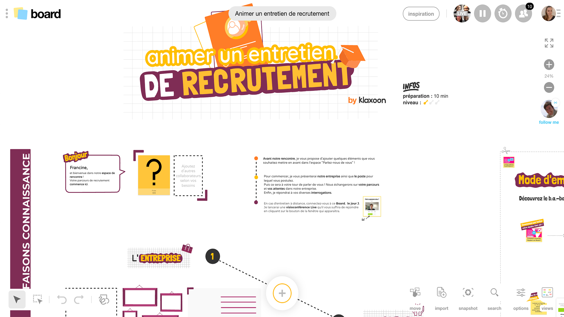 template animer un entretien de recrutement |Klaxoon