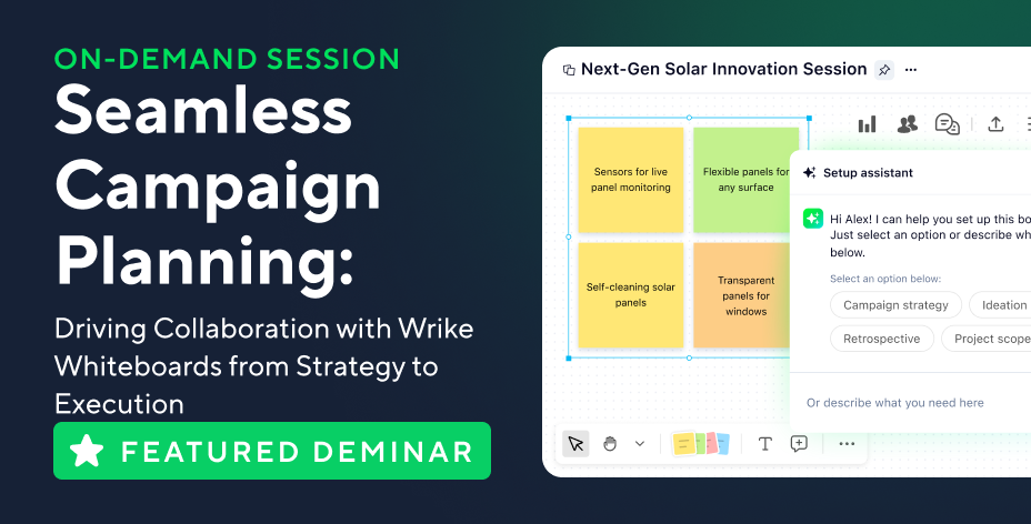 Seamless Campaign Planning: Driving Collaboration with Wrike Whiteboards from Strategy to Execution