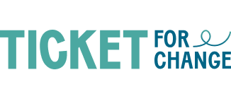 Ticker for Change logo.