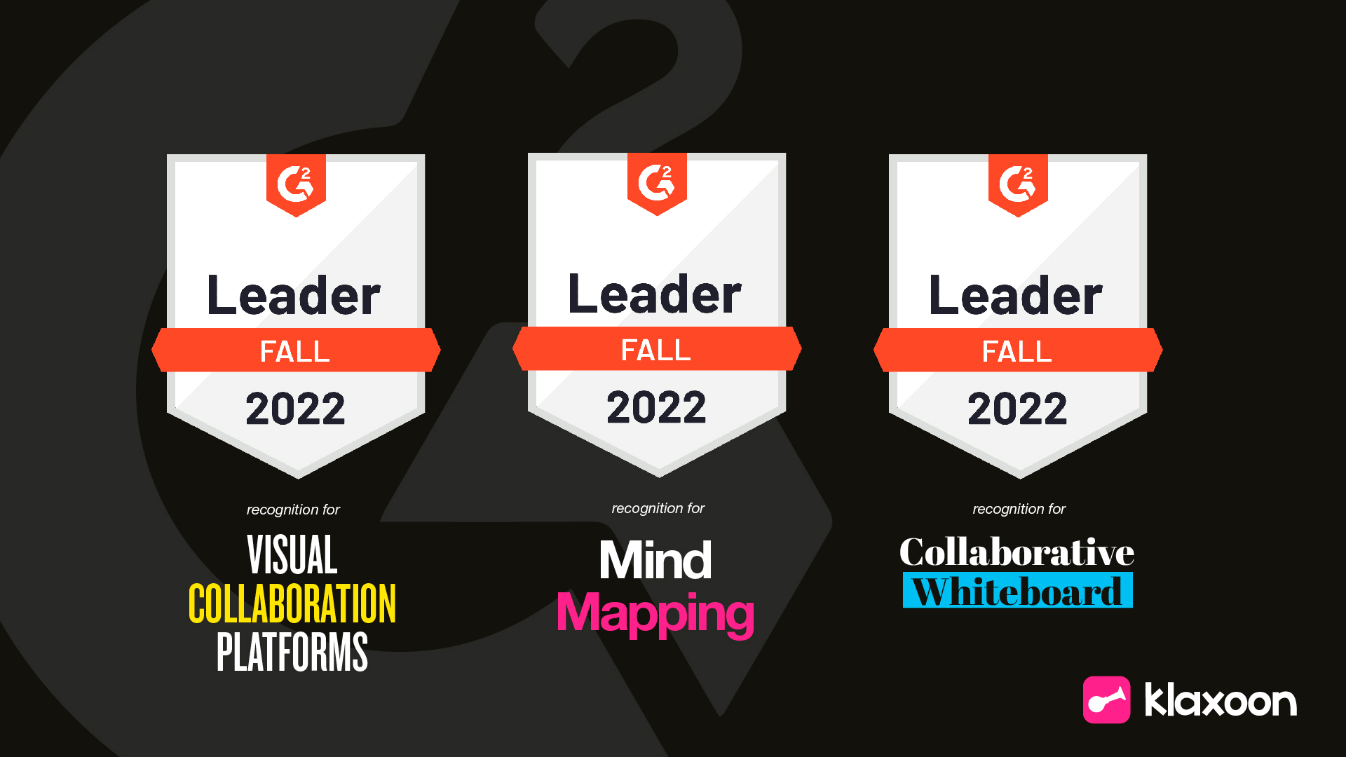 Klaxoon was named a "Leader" in G2’s Fall 2022 Grid® Report for Visual Collaboration Platforms, Mind Mapping and Collaborative Whiteboard. | Klaxoon