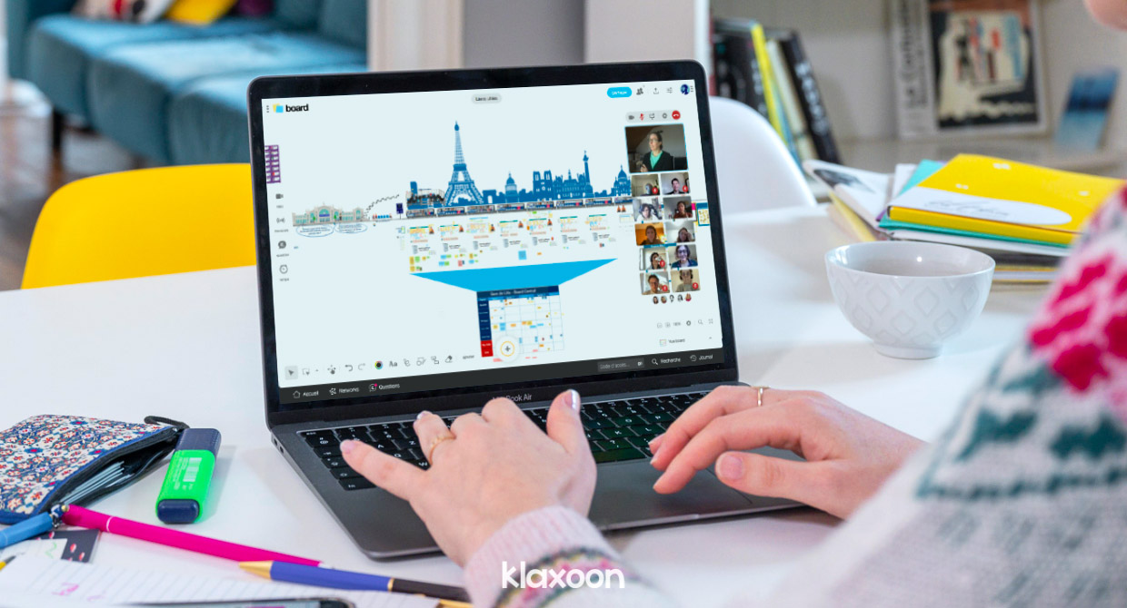 Un exemple de PI Planning réalisé avec Board de Klaxoon sur le thème de Paris. | Klaxoon