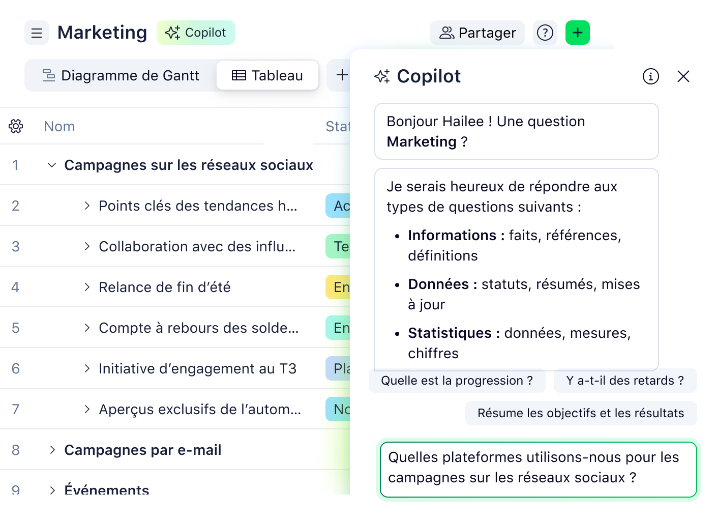 Microsoft Copilot Answers panel displaying summary of December 8 MURAL design review.