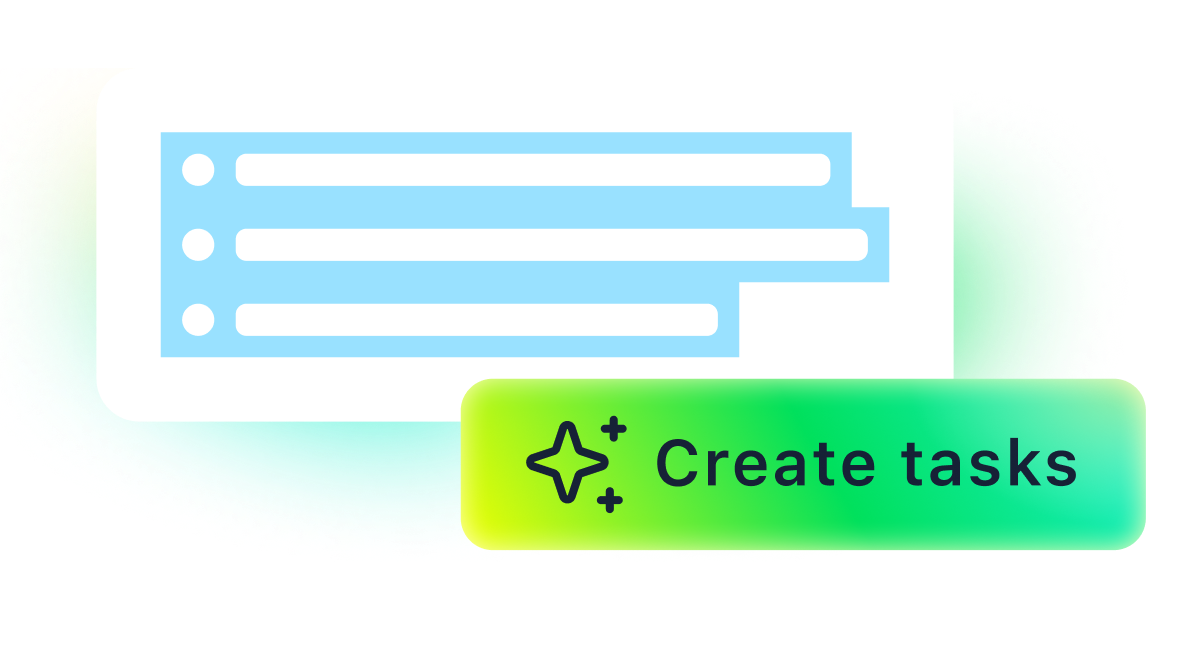 Thin AI action items icon.