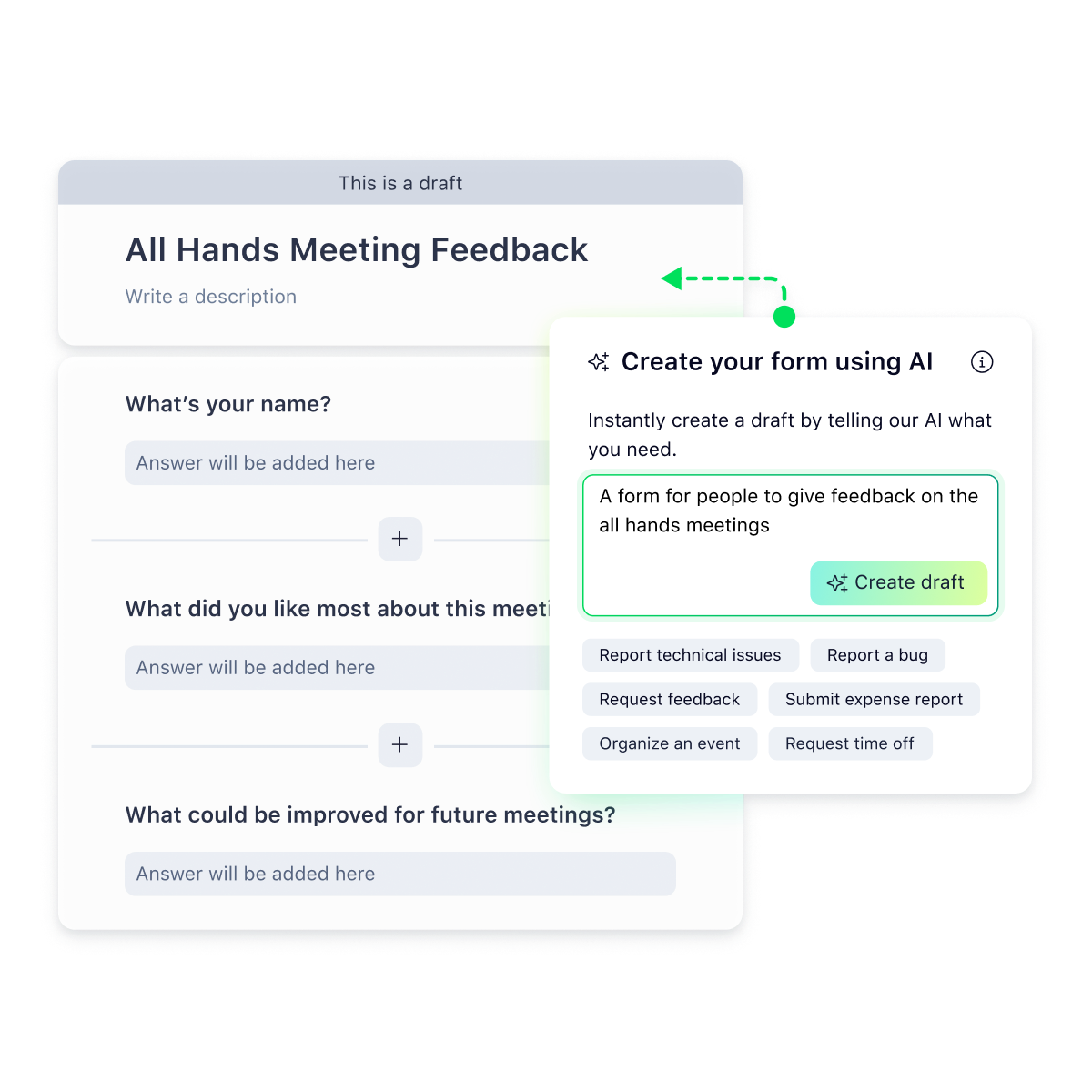 Project management dashboard highlighting AI features and task automation tools.