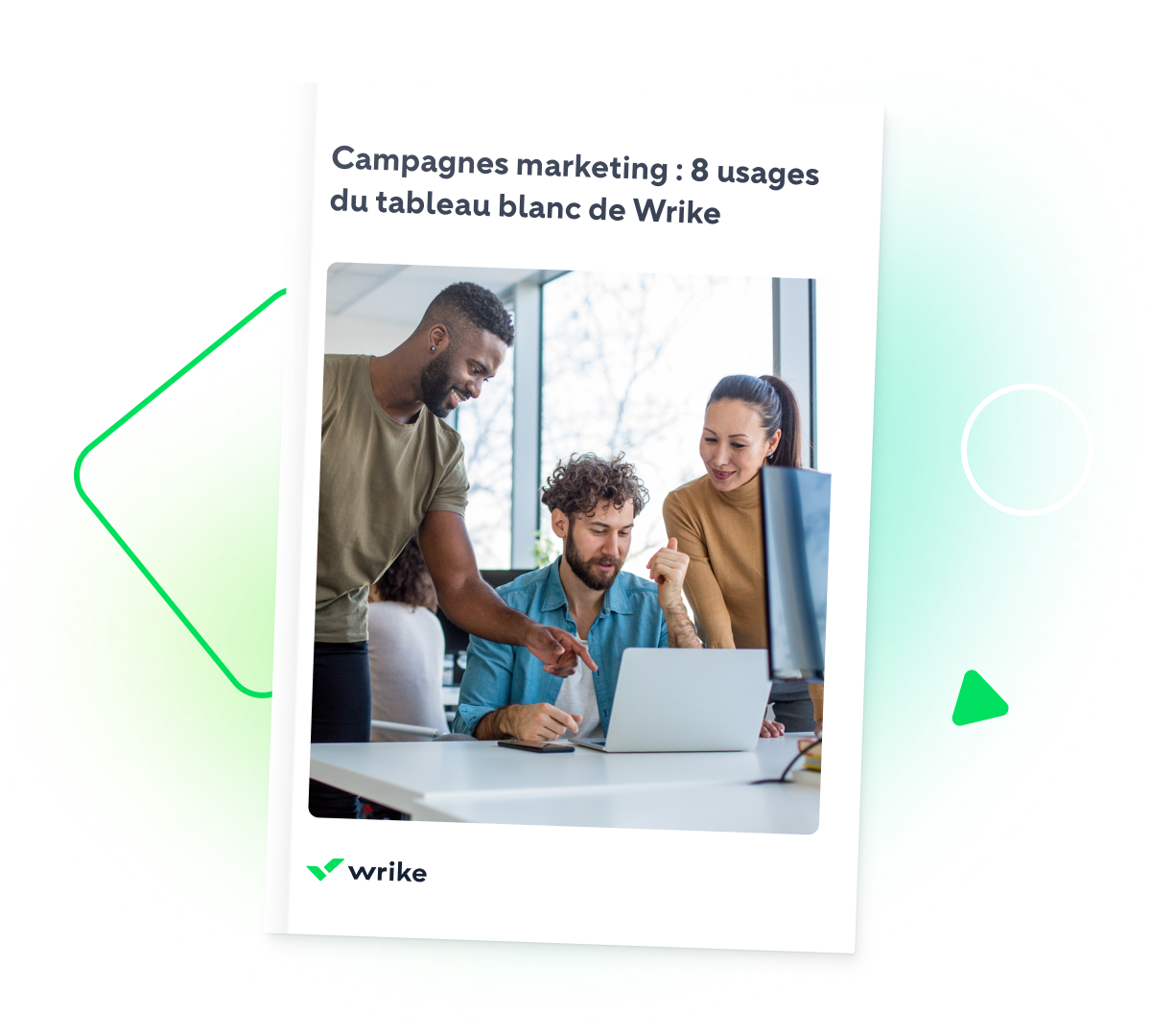 Infographie de tableau blanc Wrike pour campagnes marketing.