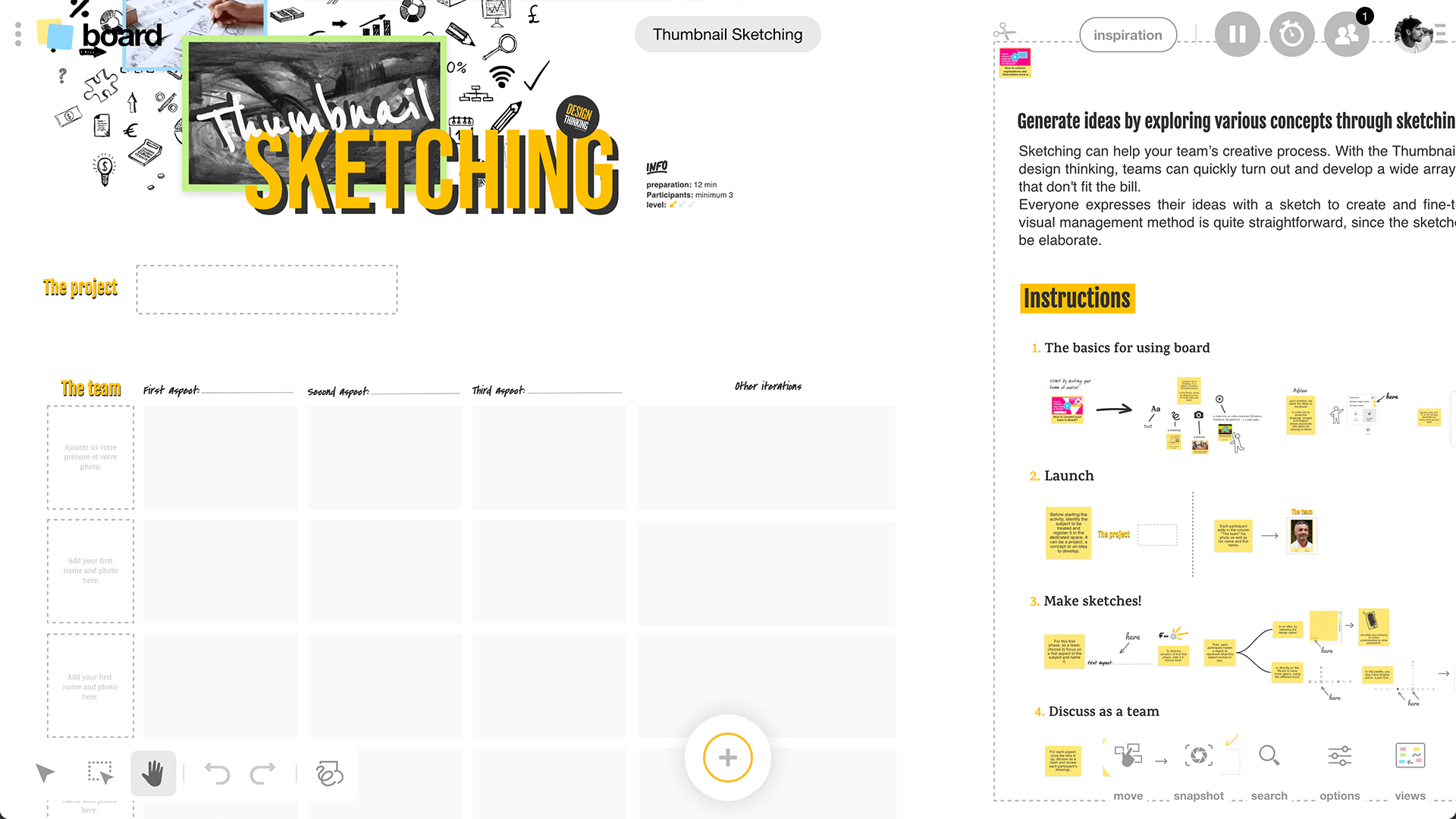 Thumbnail Sketching template |Klaxoon
