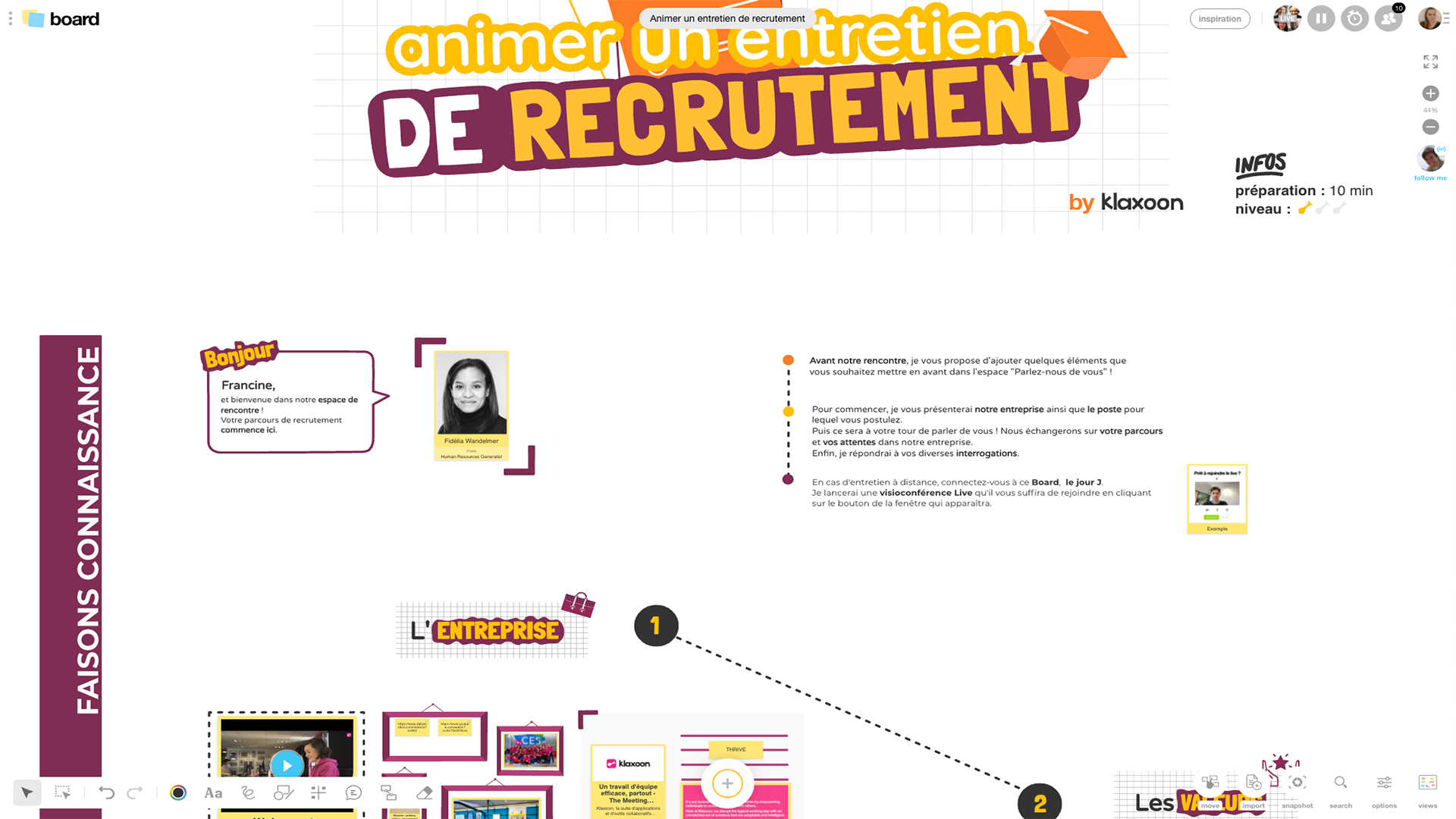Illustration template animer un entretien de recrutement |Klaxoon