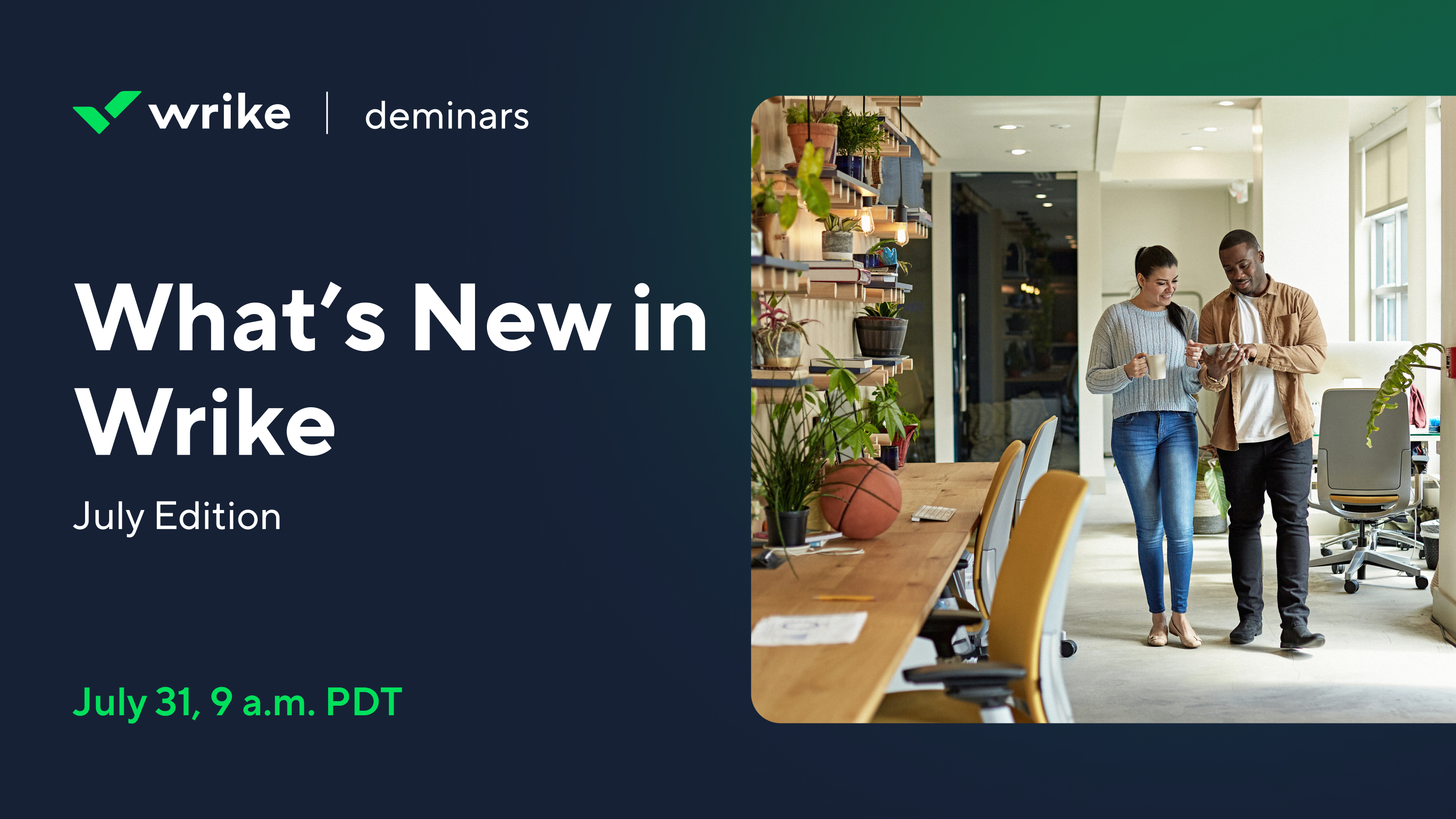 What’s New In Wrike July update banner with confetti graphics.