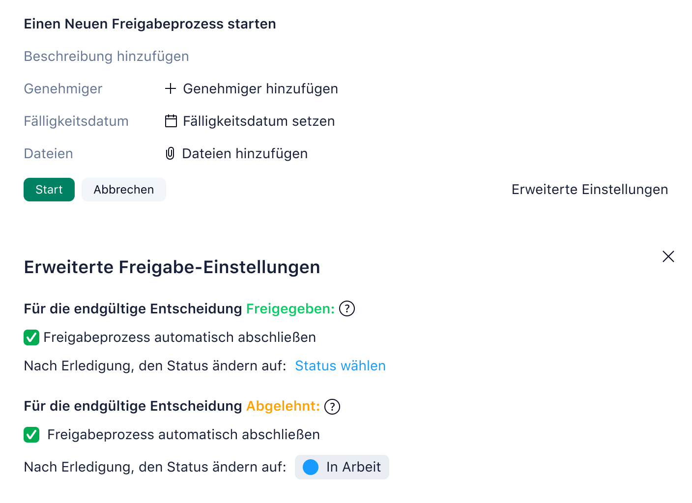 Wrike Genehmigungs-Website mit Projektübersicht, Aufgabenstatus und Kommentarbereich.
