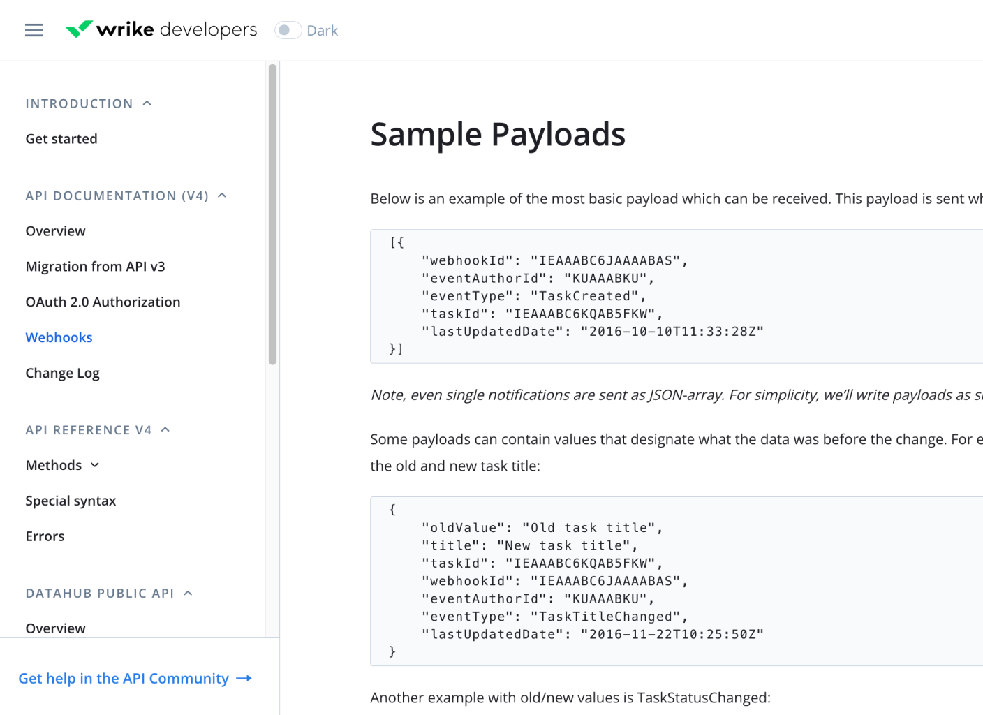 Open RESTful API