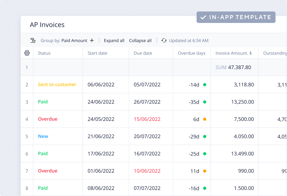 <p>Invoice Tracking Template</p>