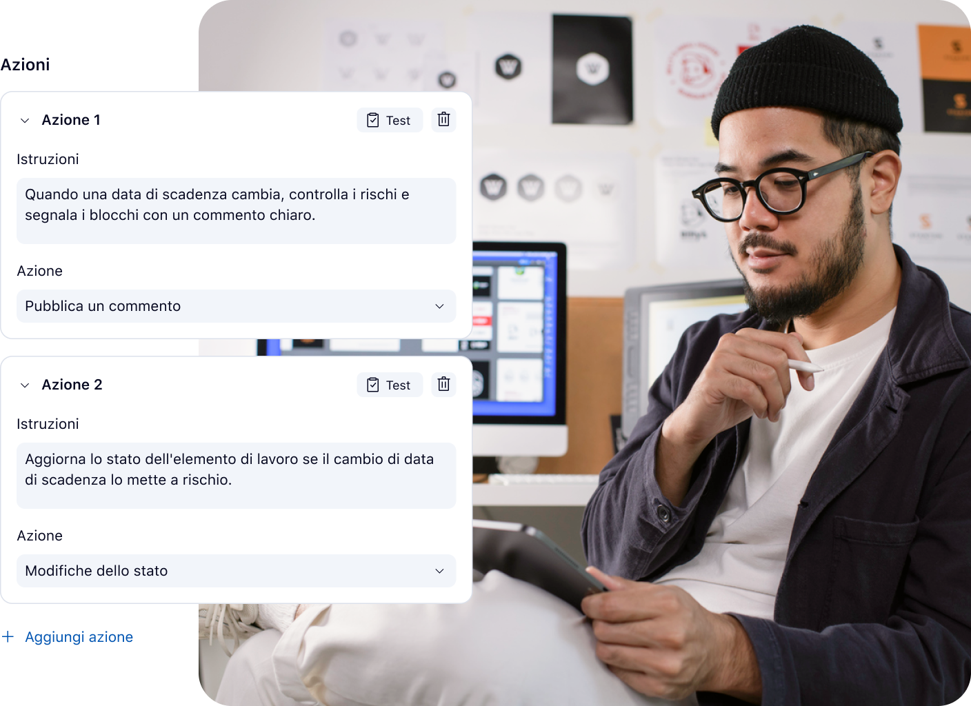 Custom AI agents builder interface for business workflows.