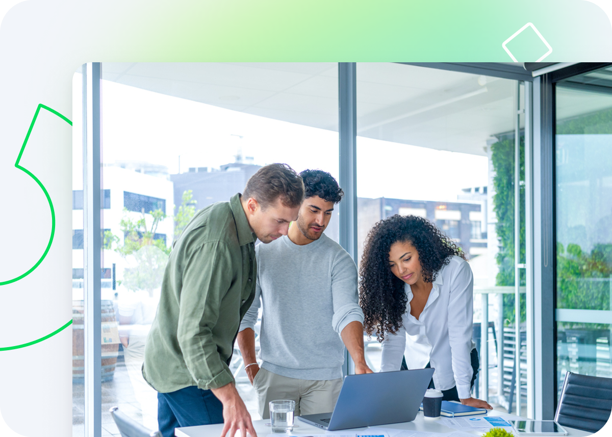 Wrike project management interface displayed across desktop, tablet, and mobile screens.