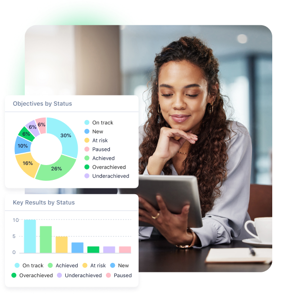 Analytics dashboard with charts and graphs displaying project performance data.