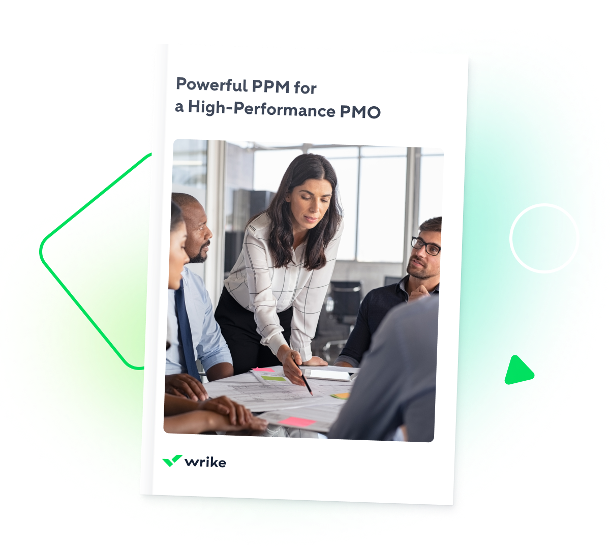 Powerful PPM for high-performance PMO displayed on Wrike hero banner.