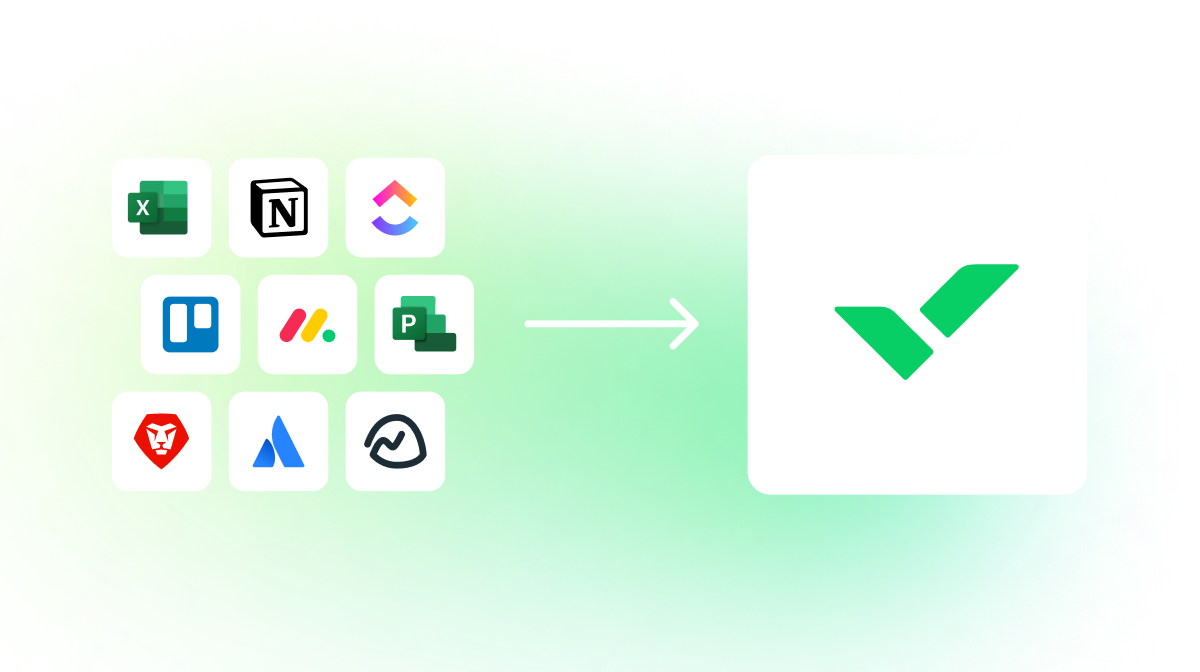 Streamlined migration process between systems with directional flow illustration.