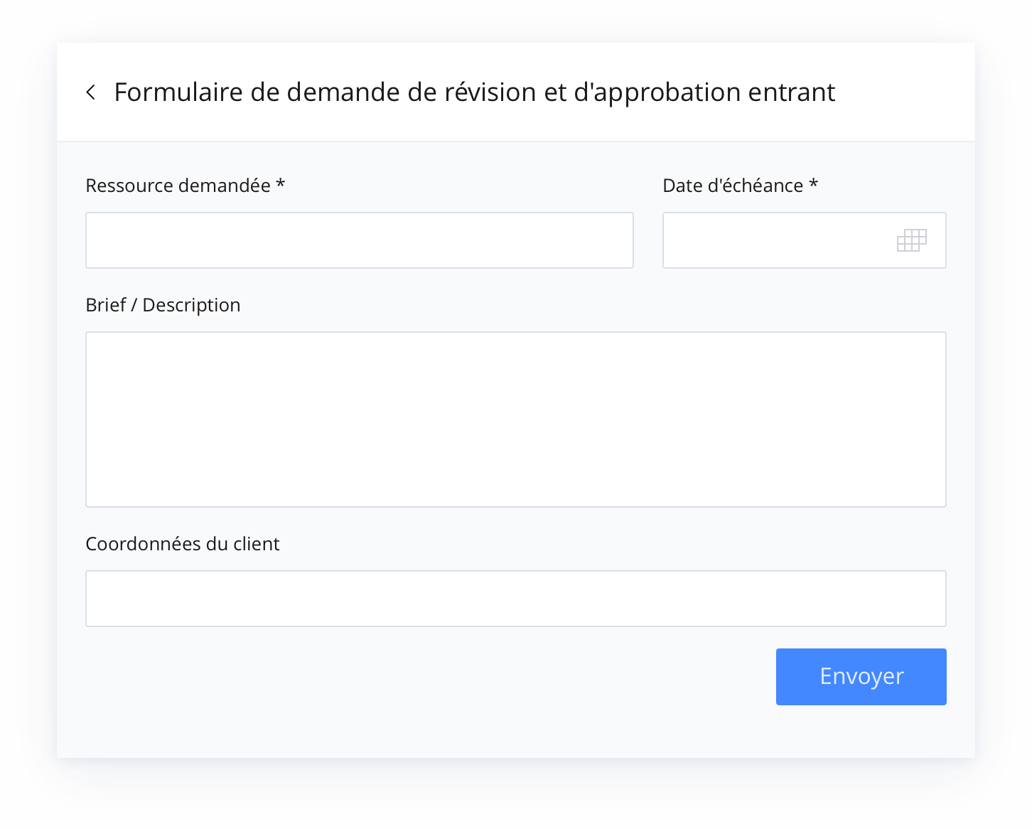 <p>Modèle de révisions et d'approbations des ressources créatives</p>
