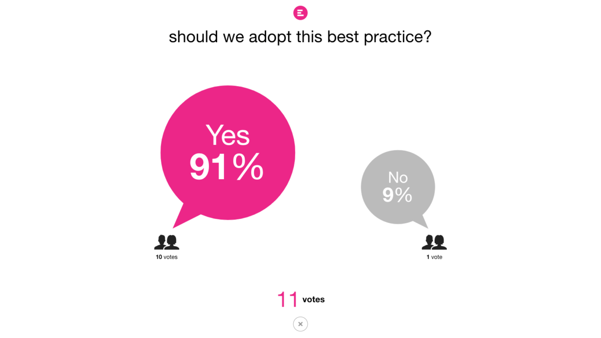 The Live Vote for instantly visualizing the group's opinion.