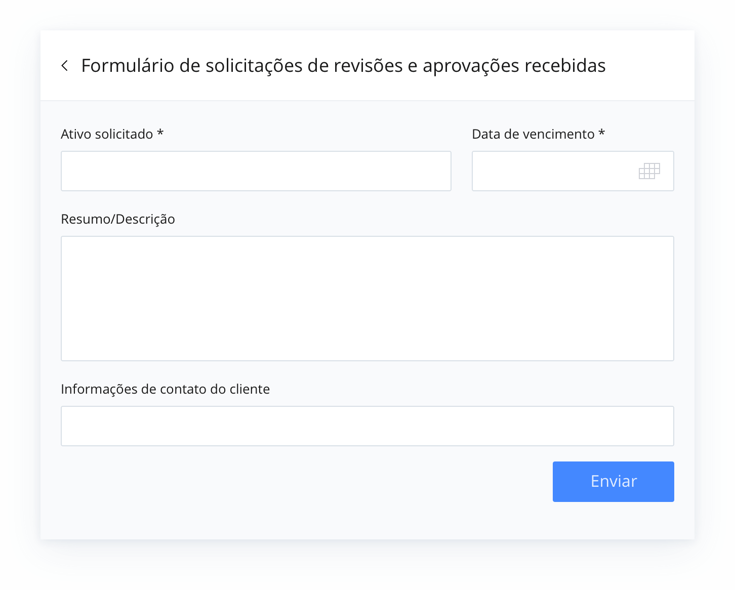 <p>Modelo de aprovações e revisão para ativos de criação</p>