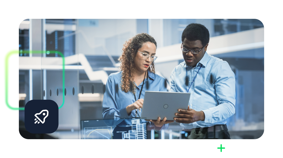 Wrike AI-powered productivity with bento-style thin icons representing project automation tools.