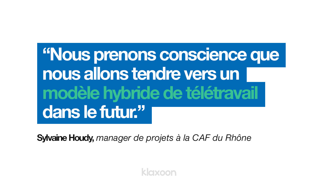 citation Sylvaine Houdy - Nous prenons conscience que nous allons tendre vers un modèle hybride de travail dans le futur.