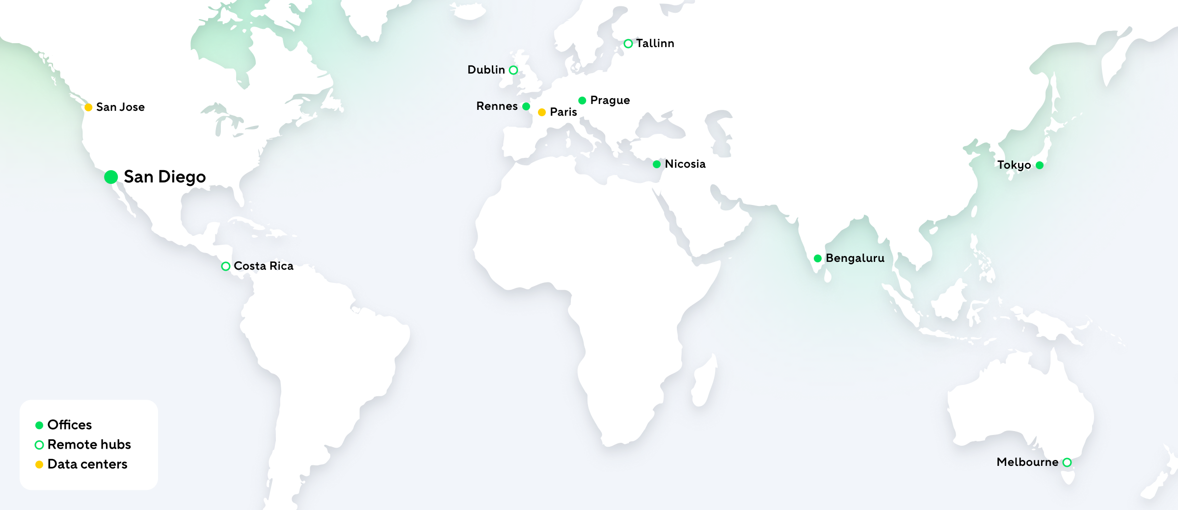 World map showing Wrike global presence.