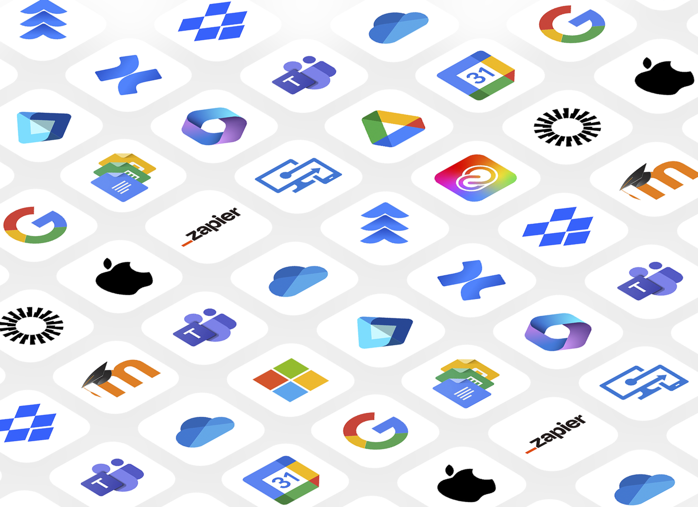 Ensemble d’icônes d’intégrations d’applications populaires.