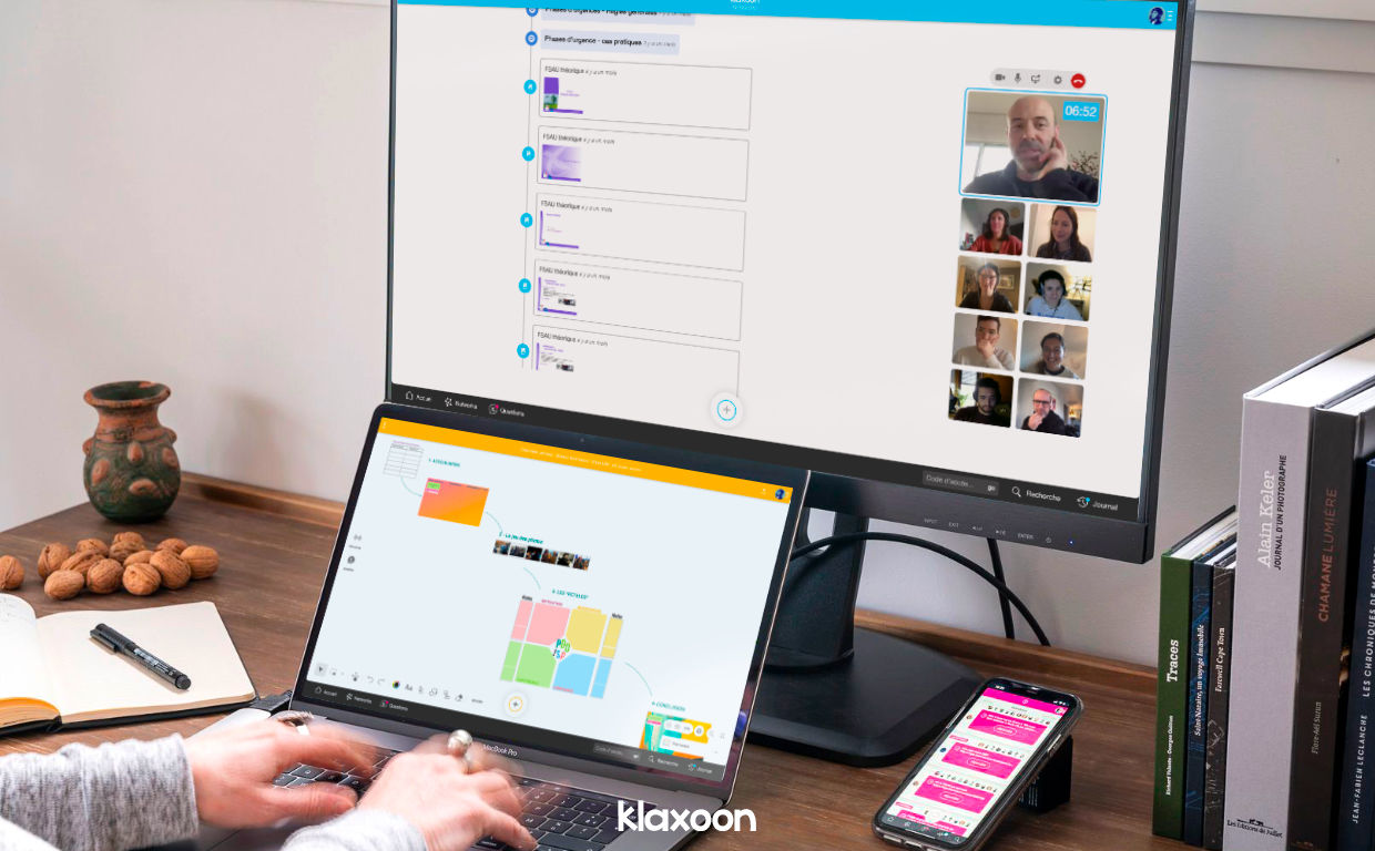 The Workshop Platform on multiple devices : laptop, tablet and smartphone.
