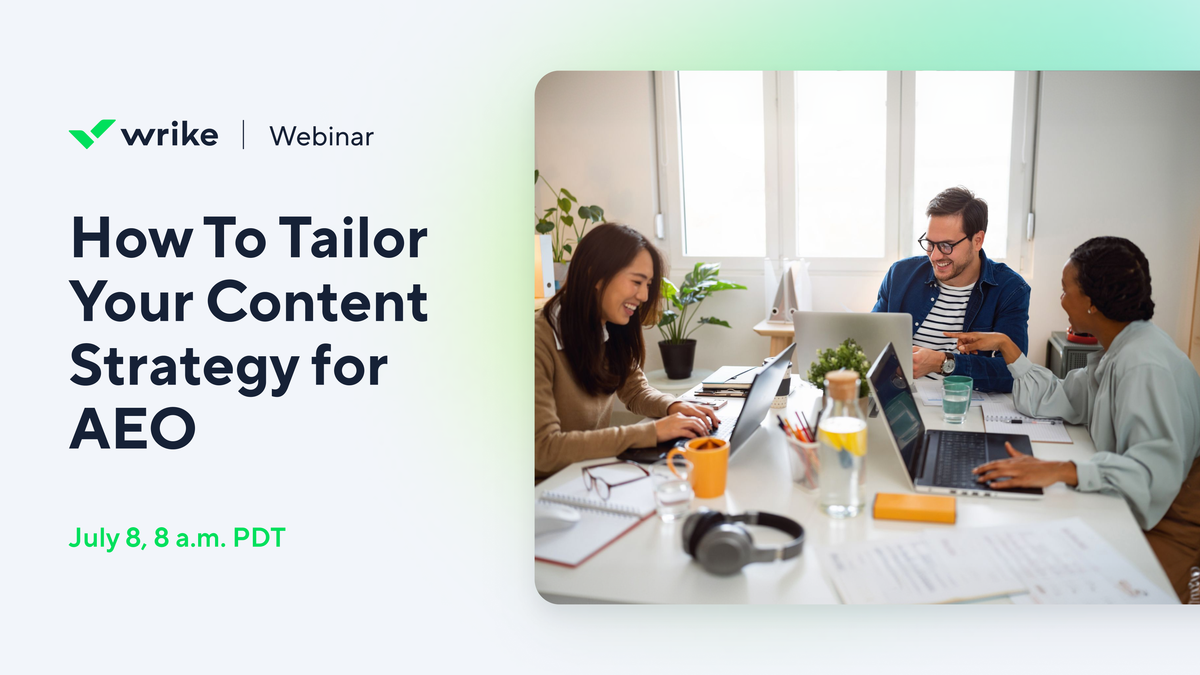 Presentation Title slide with Wrike logo and subtitle placeholder.