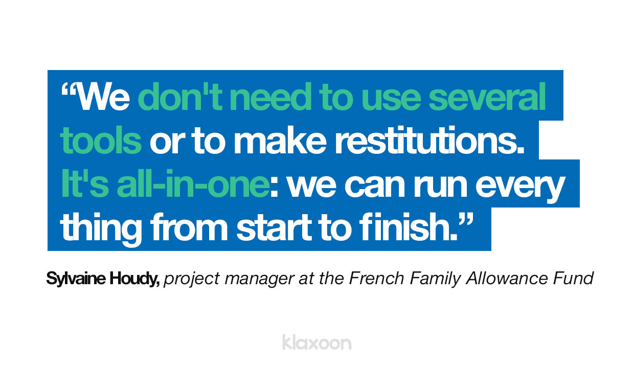 Sylvaine Houdy: "We don't need to use several tools or to make restitutions. It's all-in-one: we can run everything from start to finish." | Klaxoon