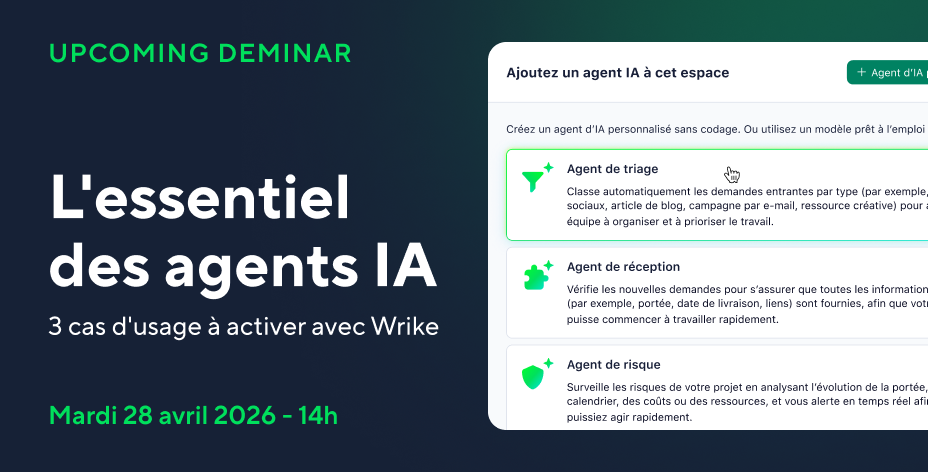 L'essentiel des agents IA : 3 cas d'usage à activer avec Wrike