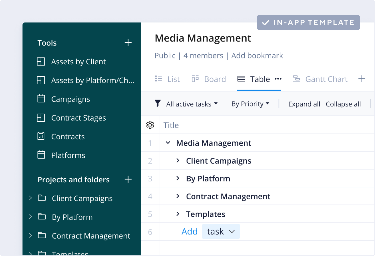 <p>Media Management Template</p>