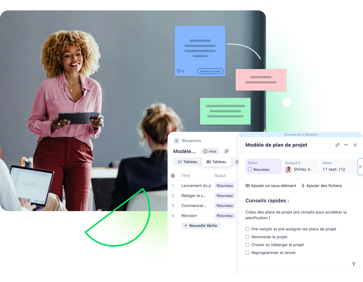 Capture d'écran de planification et gestion de campagne Klaxoon.