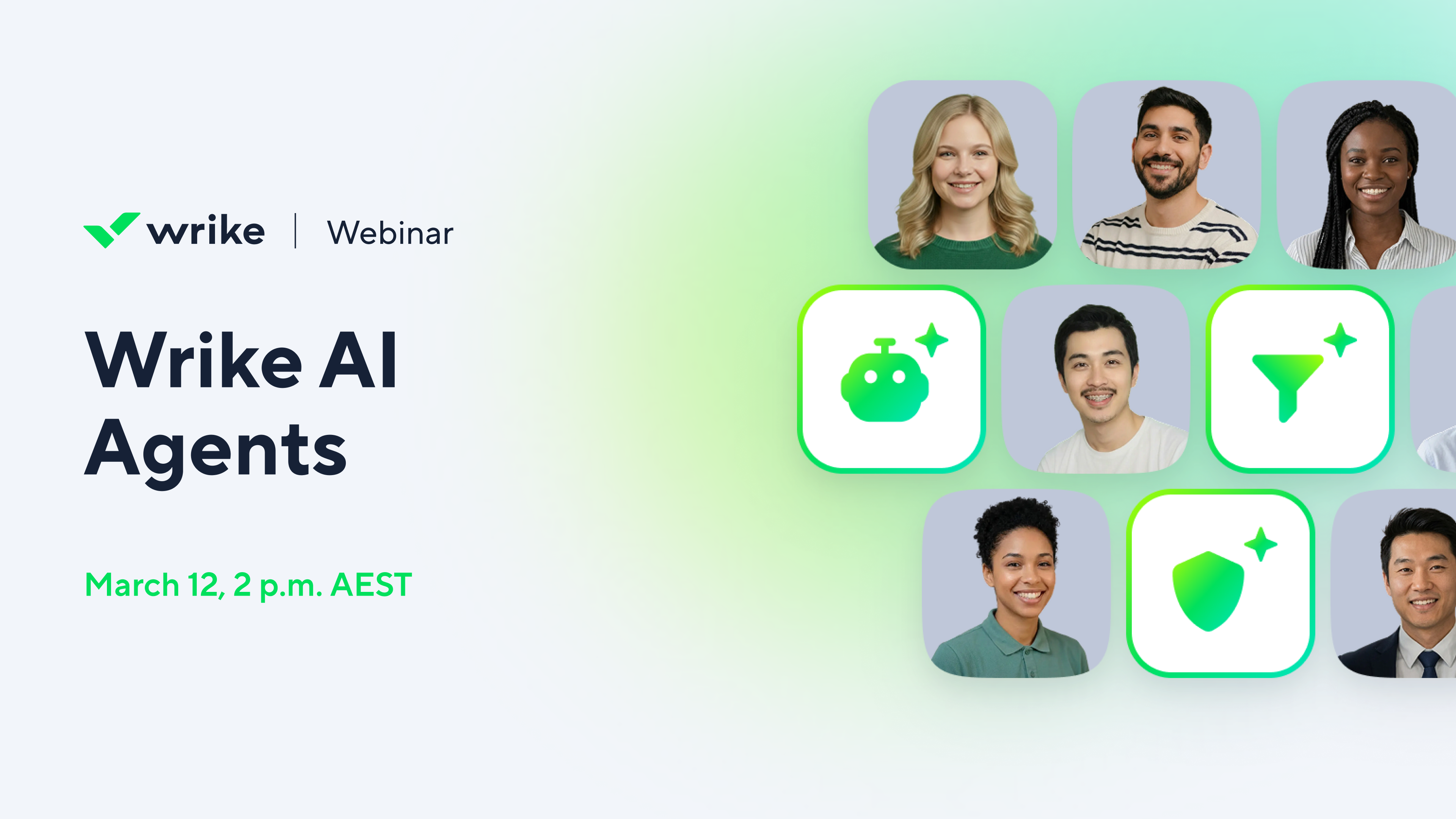 Presentation Title Slide with placeholder text and Wrike logo in corner.