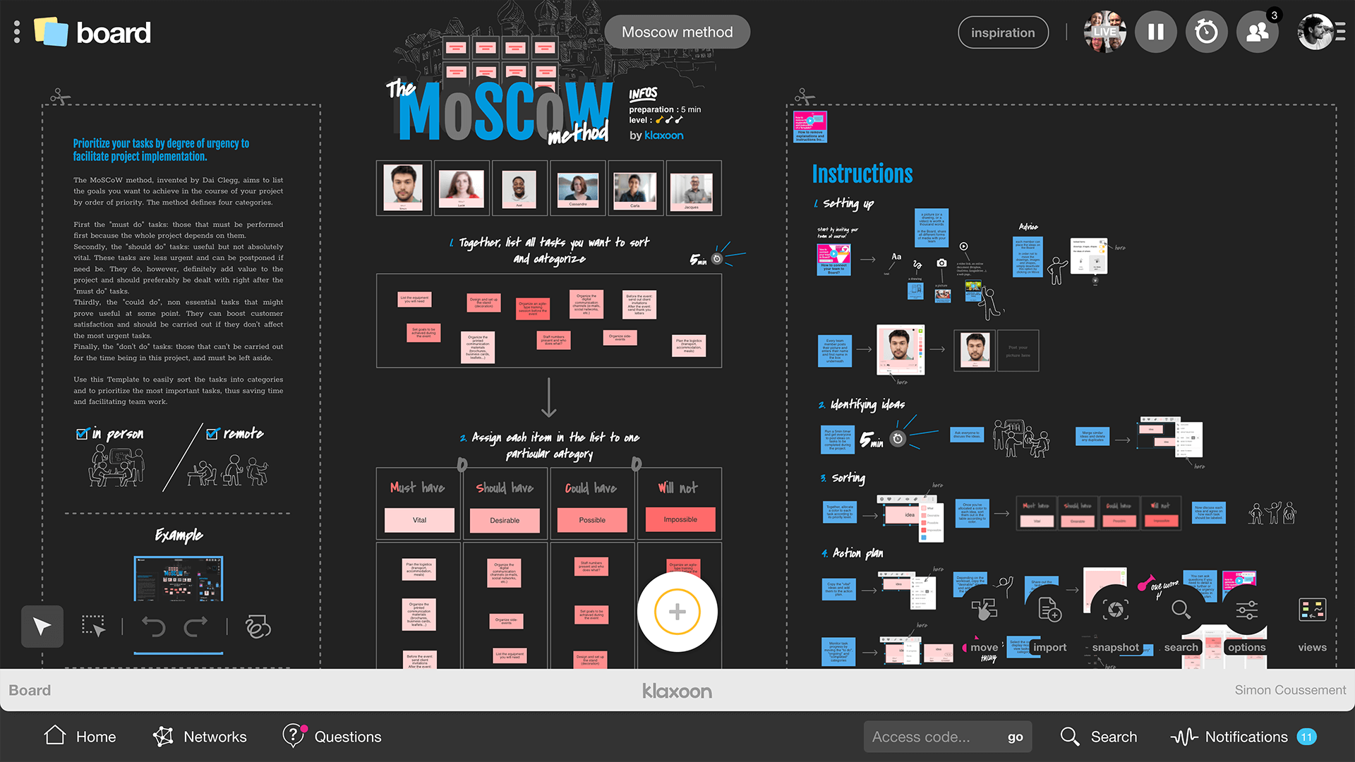 Example the Moscow method |Klaxoon