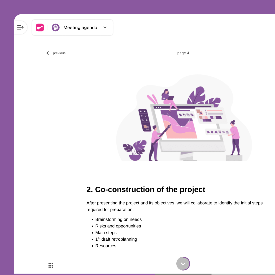 White memo document with header and bulleted list.
