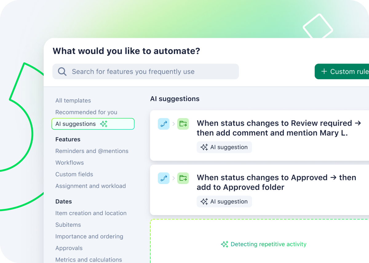 Wrike dashboard showing task list, Gantt chart, calendar and mobile app.