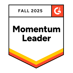 G2 Momentum Leader Fall 2025 award badge.