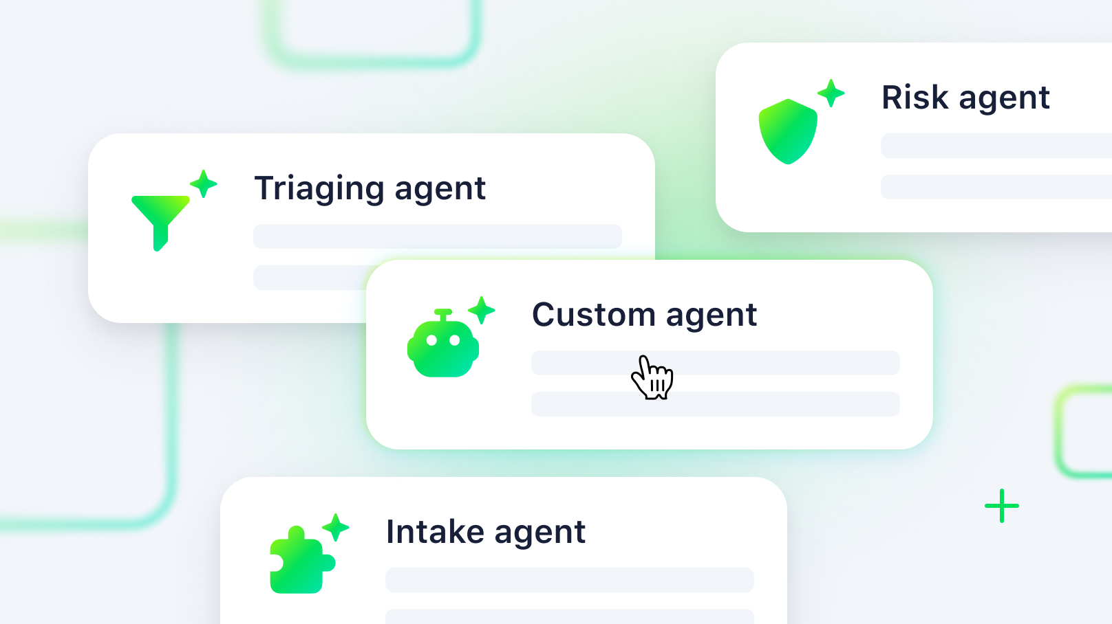 AI agents interacting with data visualizations, documents and task checklists.