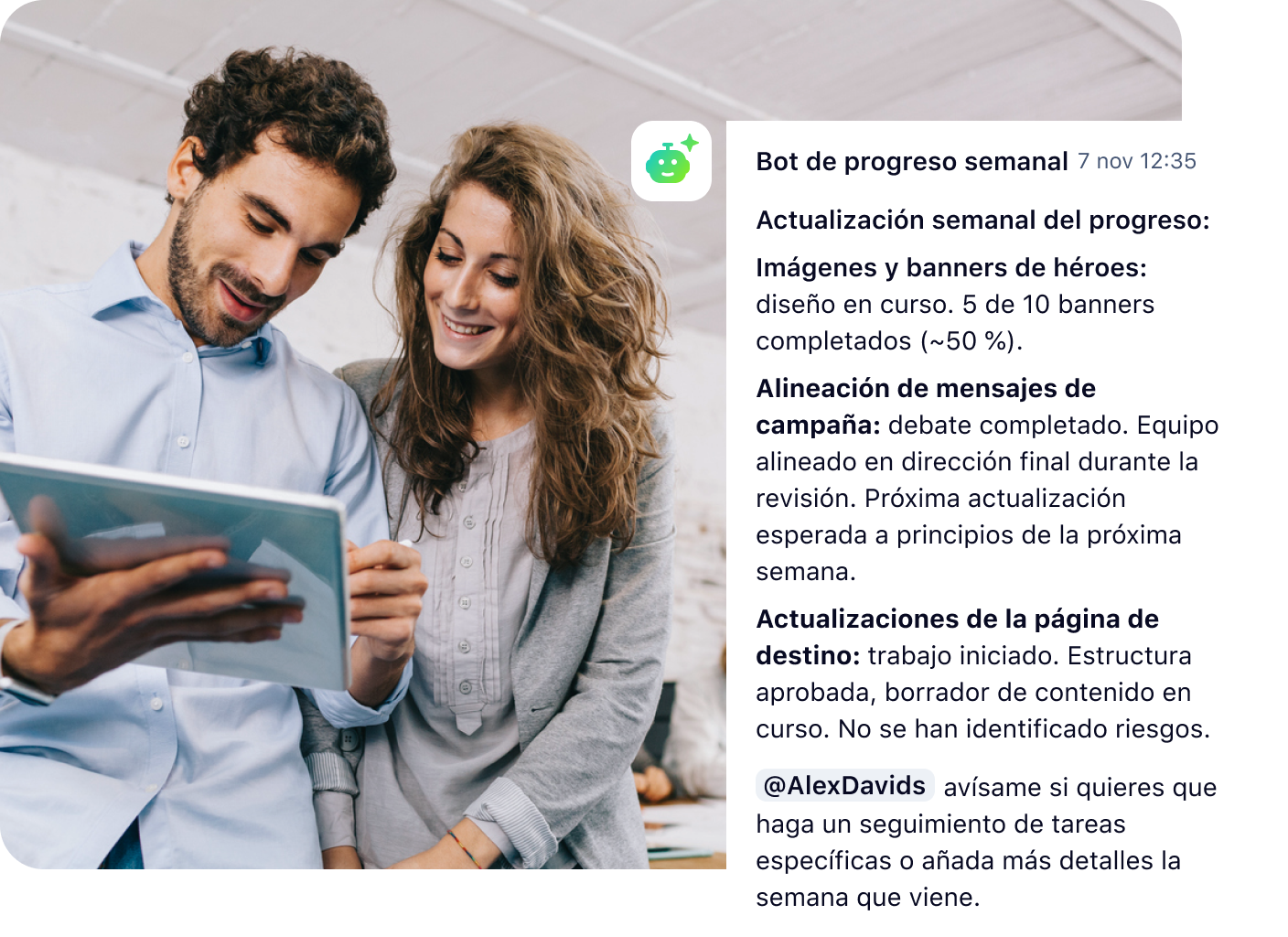 Panel de agentes de IA disponibles en Wrike mostrando tres bots activos.