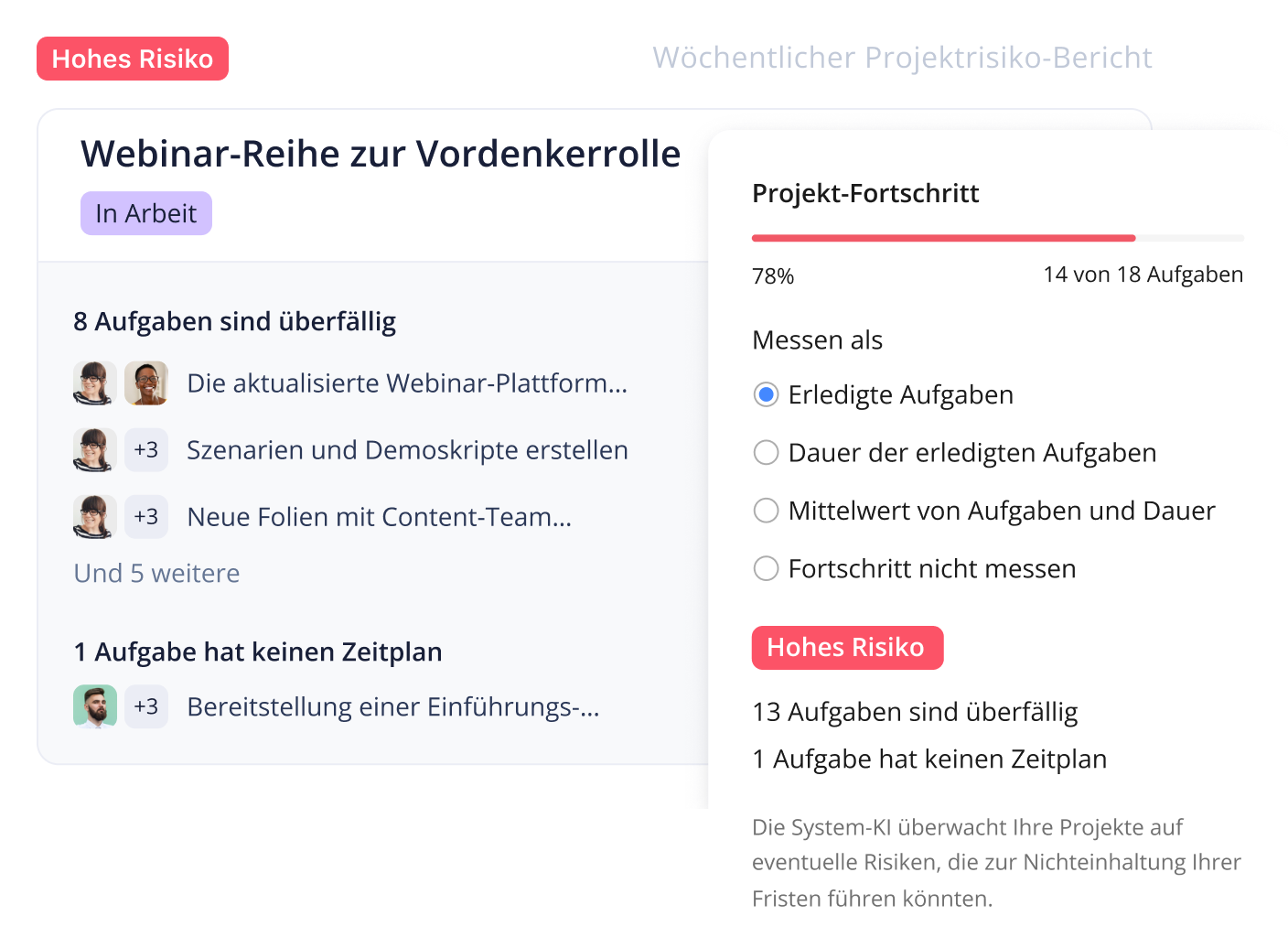 Hohes Risiko Kennzeichnung.