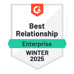 Award Badge G2 Best Relationship Enterprise Winter 2025