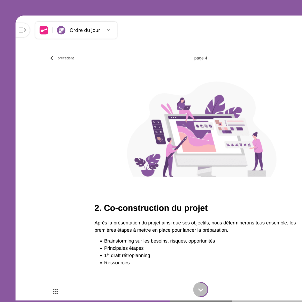Mémo stylisé épinglé avec trois lignes de texte.