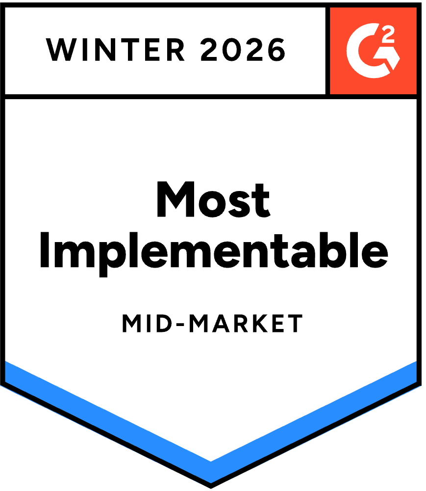 Product Lifecycle Management (PLM) Most Implementable Mid-Market Total badge with orange checkmark.