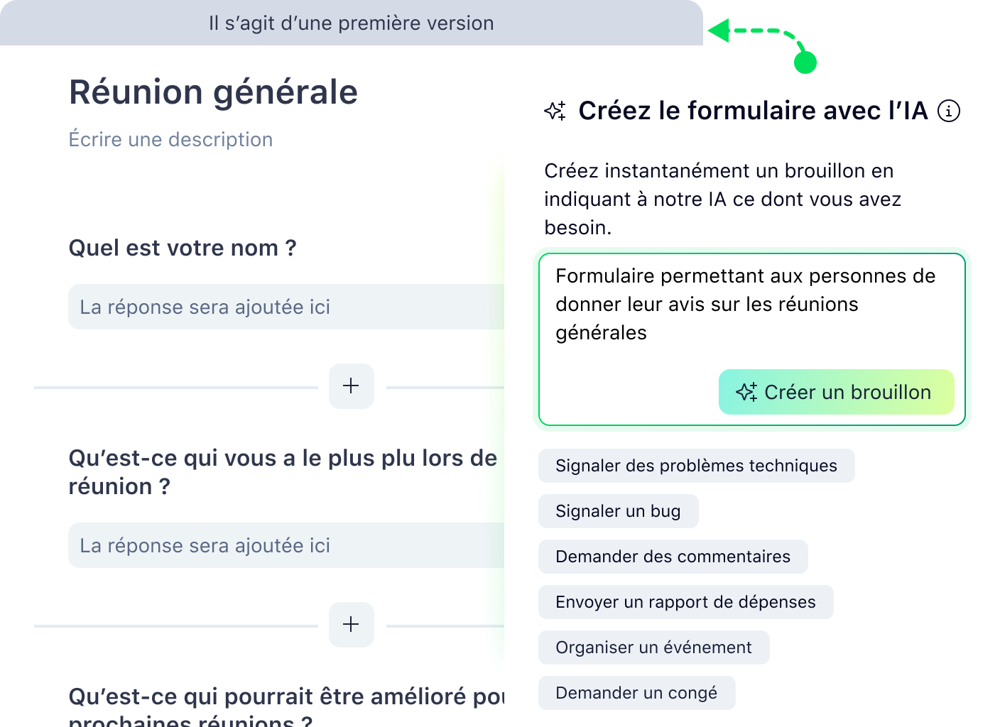 Wrike AI request form template editor with form fields and side navigation menu.