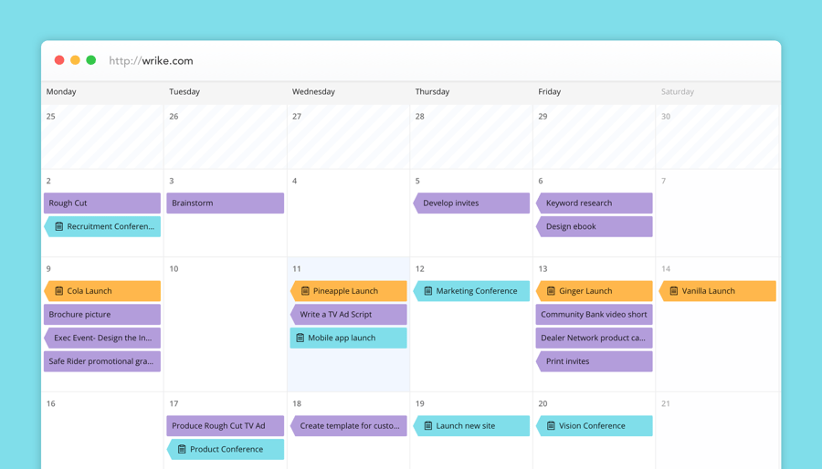 New Wrike Calendars: A Unifying, Real-time Window Across Your Business