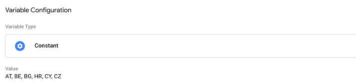 And image showing variable configuration in google tag manager