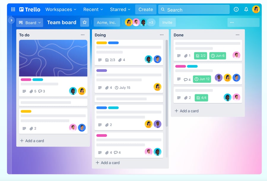 trello product screenshot