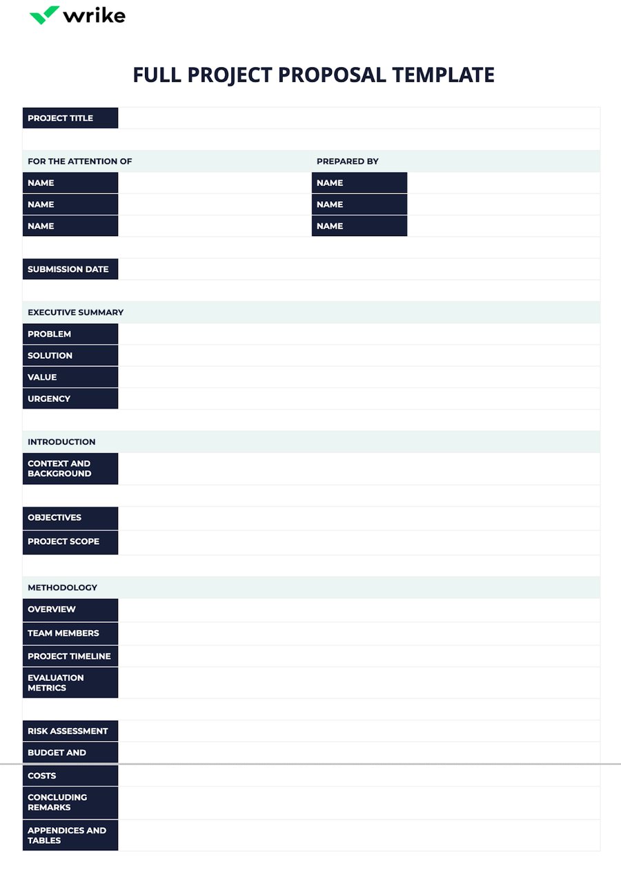 full project proposal template