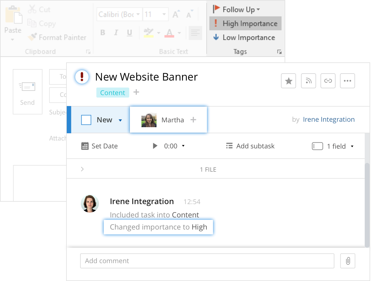 Wrike's patented smart email integration helps you easily track every project update